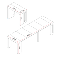 קונסולה נפתחת לפינת אוכל 3 מטר דגם הרמס Hermes אפור שיש | מבית WOODY