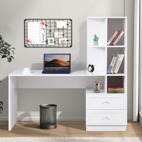 שולחן תלמיד משולב ספרייה דגם שקד Shaked לבן | מבית WOODY