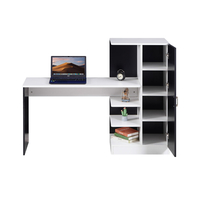 שולחן תלמיד משולב ספרייה דגם טליה Talia לבן משולב שחור | מבית WOODY