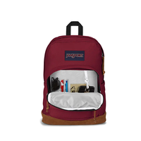 תיק גב ג'נספורט JanSport דגם Right Pack - אדום בורדו משולב עור