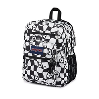 תיק גב ג'נספורט JanSport דגם Big Student - הדפס משבצות שחור לבן מעוות