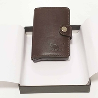 ארנק מתכת חום להחזקת כרטיסי אשראי