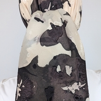 מטפחת לונג חירות - שיפון רקום