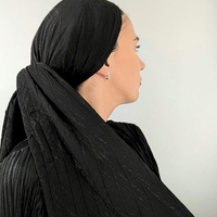 מטפחת לונג פליסה שיפון - שחור