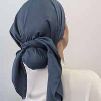 מטפחת מרובעת משי סאטן כחול