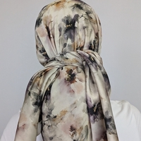 מטפחת מרובעת פרח - סאטן