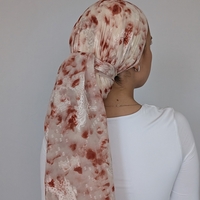 מטפחת לונג אביבית - שיפון רקום