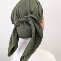 מטפחת מרובעת משי סאטן ירוק זית