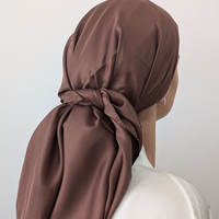 מטפחת מרובעת משי סאטן חום