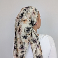 מטפחת מרובעת פרח - סאטן