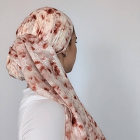 מטפחת לונג אביבית - שיפון רקום