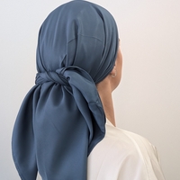 מטפחת מרובעת משי סאטן כחול