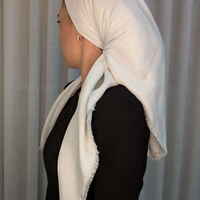 מטפחת מרובעת נצנץ - לבן / שמנת