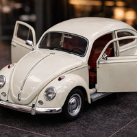 דגם רכב מתכתי Volkswagen Beetle קלאסי | חיפושית קלאסית מיניאטורית | בהדמיה לרכב אמיתי