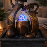 מזרקת מים דקורטיבית לבית | מזרקה מעוצבת בסגנון כדים עתיקים