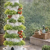 מערכת הידרופונית אנכית גדולה לגידול צמחים | מגדל הידרופוני מקצועי לגידול ביתי ללא אדמה - 9 קומות