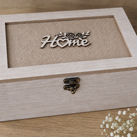 קופסת אחסון דקורטיבית לבית עם מכסה HOME | קופסת אחסון עם 3 תאים