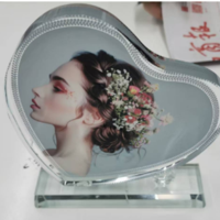 לב קריסטל יוקרתי להדפסת תמונה אישית על זכוכית