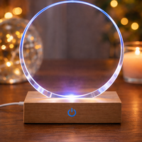 מנורת LED קריסטל עם אפקטים | מנורת לילה דקורטיבית - גודל גדול