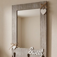 מתלה מפתחות עם מראה Sweet | מתלה מפתחות דקורטיבי לקיר