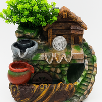 מזרקת מים שולחנית דקורטיבית בעיצוב בית כפרי | מזרקה קטנה להרגעה