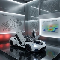 דגם רכב ספורט מתכתי לאספנים | מכונית יוקרה מיניאטורית | בהדמיה לרכב אמיתי