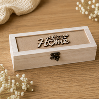 קופסת אחסון מעוצבת לבית עם מכסה HOME | קופסת עץ דקורטיבית לאחסון