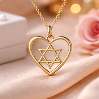 שרשרת מגן דוד בתוך לב | תליון מגן דוד מעוצב