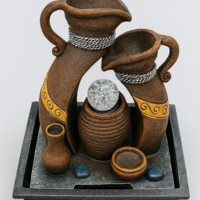 מזרקת מים דקורטיבית לבית | מזרקה מעוצבת בסגנון כדים עתיקים