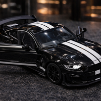 דגם רכב מתכתי Ford Mustang ספורט | מכונית מיניאטורית יוקרתית | בהדמיה לרכב אמיתי