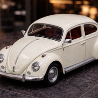דגם רכב מתכתי Volkswagen Beetle קלאסי | חיפושית קלאסית מיניאטורית | בהדמיה לרכב אמיתי