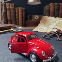 דגם רכב מתכתי לאספנים קלאסי | חיפושית קלאסית מיניאטורית | בהדמיה לרכב אמיתי