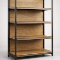 מדפים מתכת בגימור צבע תנור דמוי עץ  מידות: 100×40×190 ס