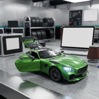 רכב ספורט מתכתי  בהדמיה לרכב אמיתי  | מכונית יוקרה מיניאטורית