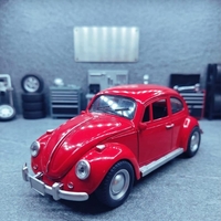 דגם רכב מתכתי לאספנים קלאסי | חיפושית קלאסית מיניאטורית | בהדמיה לרכב אמיתי