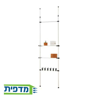 סט מדפים טלסקופי בשילוב מתקן נעליים ותליה