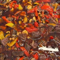 בשר ראש ברוטב מרוקאי חריף