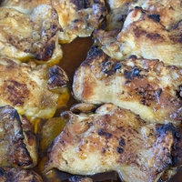 Chicken steak with duck sauce