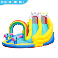 מתנפח מגלשה+בריכה חדקרן Doctor Dolphin 73041