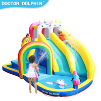 מתנפח מגלשה+בריכה חדקרן Doctor Dolphin 73041