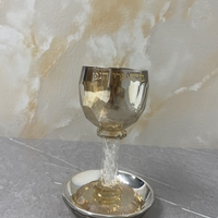 גביע קריסטל מהודר עם אבנים לבנות 16 ס