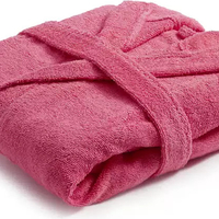 חלוק רחצה לילדים 100% כותנה צבע ורוד