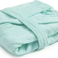 חלוק רחצה לילדים 100% כותנה צבע אקווה