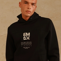 EMPORIO VALENTINI  - חליפת טרנינג שחורה עם הדפס לבן