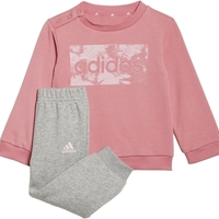 ADIDAS -חליפת לייף סטייל יוניסקס של אדידס לין פרנץ' טרי לתינוקות בגוון ורוד/ורוד שקוף