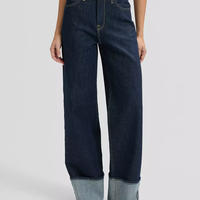 מכנס ג'ינס נשים -LEE JEANS Stella Wide Leg Selvedge Denim Jean