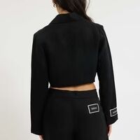 REPLAY - ז'קט בלייזר קורדרוי לנשים בצבע שחור