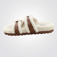 NINE WEST - כפכפי דמוי פרווה לנשים חום