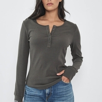 REPLAY - חולצת ריב ארוכה בצבע אפור