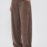 REPLAY - מכנסיים קורדרוי לנשים בצבע חום